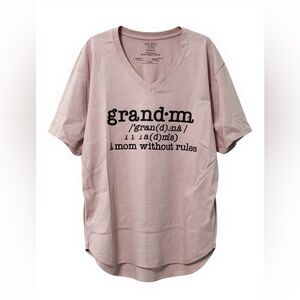 Mighty Fine Pink Graphic V Neck Grandma T-Shirt Size 3X NWT